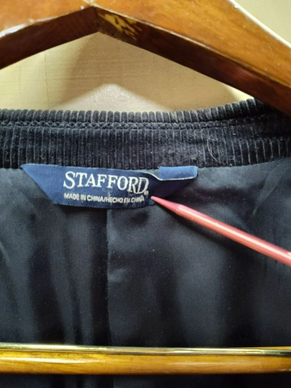 Stafford black corduroy